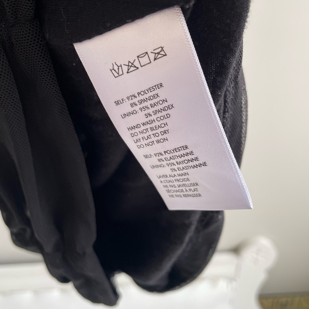 BLACK SHEER SPAGHETTI STRAP DRESS LINED RUCHED STRETCH URBAN OUTFITTERS - Picture 11 of 11